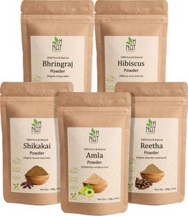 H NAT Amla, Reetha, Shikakai, Bhringraj Powder - Hair Pack Combo Pack