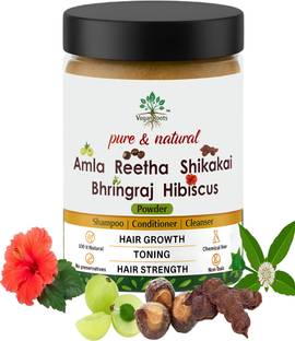 VEGAN ROOTS Amla Reetha Shikakai Bhringraj Hibiscus 150g formulated Mix Powder for Hair