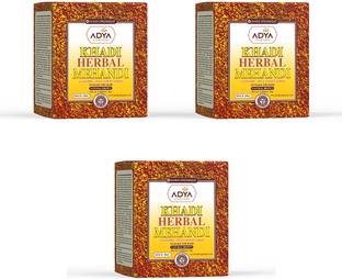 khadi ORGANIQUE Brown Mehndi Powder For Nourishment, Smooth, Silky and Shiny� Pack of 3