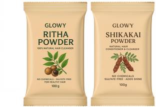 GLOWY Reetha & Shikakai Powder –Gently cleanses, strengthen roots & adds natural shine
