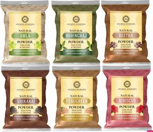 Ayusoul Ayurveda Hibiscus| Amla| Reetha| Bhringraj| Shikakai| Fenugreek Powder for Hair Growth