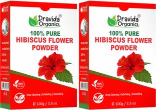 Dravida Organics 100% Pure Hibiscus Powder (Pack of 2)