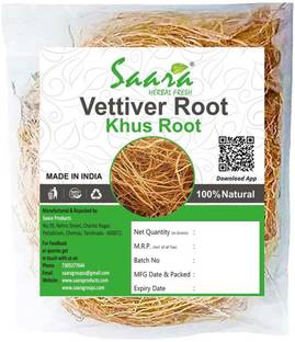 Saara HERBAL FRESH Vetiver Root, 100g, Khus Root, Vala Kas, Ramacham, Vetiver for Hair Growth