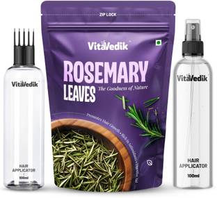 VitaVedik Rosemary Leaves for Hair Growth Support | Water Mist Spray+ Oil Applicator Combo