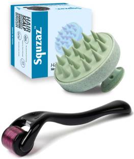 Squzaz Derma Rller for Hair Growth | Soft Silicone hair Bristles Comb Scrubber