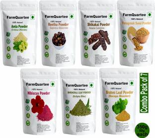 FarmQuartee Amla Reetha Shikakai Hibiscus Bhringraj Brahmi Fenugreek (Methi Powder& Haircare