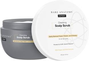 BARE ANATOMY Scalp Scrub - Upto 99% Dandruff Reduction, with Natural AHAs, Coconut & Sugar