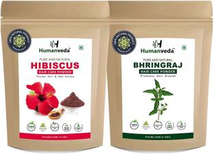 Humanveda Bhringraj & Hibiscus Powder Natural & Pure for Hair (100g + 100g=200g) pack of 2