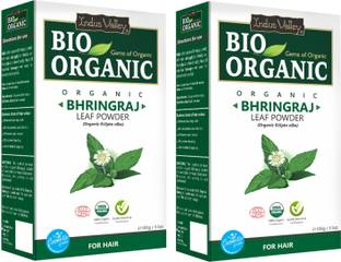 Indus Valley Bio Organic 100% Natural Bhringraj Powder for Hair Care pack of 2