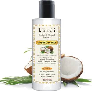 Satvayush Khadi Virgin Coconut Hair Shampoo - SLS Paraben Free Ayurvedic Herbal & Natural