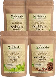 Vedicherbs Amla, Reetha, Shikakai & Methi Dana Powder - Hair Pack for Healthy Hair Combo