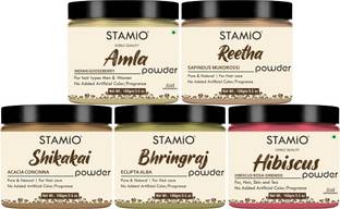 STAMIO Pure Amla Reetha Shikakai Bhringraj Hibiscus