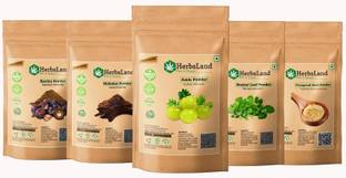 HerbsLand Amla Reetha Shikakai Brahmi Leaf Fenugreek Seed Powder (Natural Hair Shampoo)