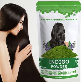 NATURAL AND HERBAL PRODUCTS Indigo Powder (Indigofera Tinctoria) For Hair (Black And Brown Hair) Leaves Leaf