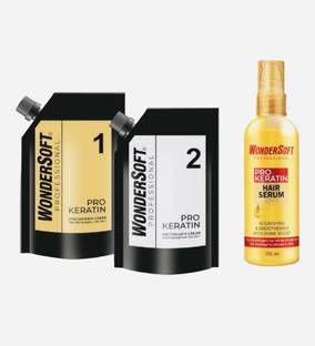 Wondersoft 1000ML Pro Keratin Straightening Cream & Neutralizer Cream & Keratin Serum 100ml