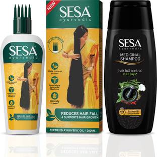 SESA Ayurvedic Hair Growth Oil 200ml + Anti Hair-Fall Shampoo 200ml (Combo Pack of 2)