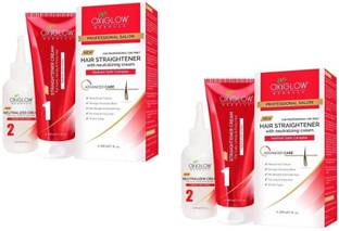 OXYGLOW Professional Salon Hair Straightener with NeutralisingCream 200ml pack of 2