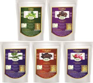 biotic Amla, Reetha, Bhringraj, Shikakai, Hibiscus Powder (50 gms Each)