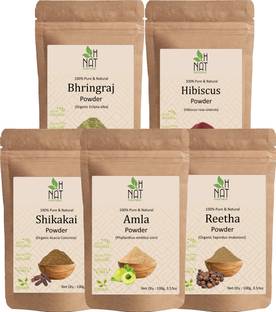 H NAT Amla, Reetha, Shikakai, Bhringraj Powder - Hair Pack Combo Pack