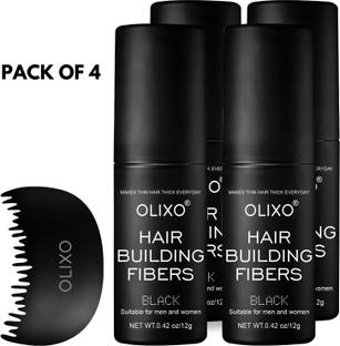 OLIXO Hair Fiber Powder Black ReGrowth Hair Building Fiber For Men & Women