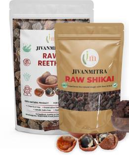JIVANMITRA Shikakai Raw Fruits With Reetha Nuts For Hme Made Herbal Shampoo