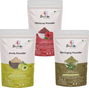 Shoowbr NaturalAm la, Hibiscus, Bhringraj Powder No Artifical Colour & Additives.