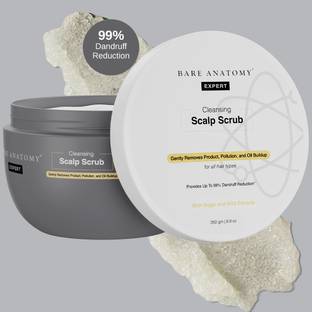 BARE ANATOMY Scalp Scrub - Upto 99% Dandruff Reduction, with Natural AHAs, Coconut & Sugar