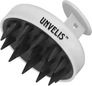 UNVELIS Scalp Massaging Shampoo Brush with Soft Silicone Bristles for Gentle Exfoliation