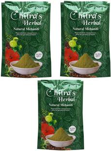 Chitra's Herbal Natural Mehendi Powder- 150 Gram Each, Pack of 3
