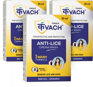 kvach Anti Lice Cream Wash | Reetha & Shikakai With Lice & Nits Remover Comb Pack Of 3