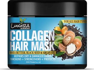 LUXURA SCIENCES Collagen Hair Mask With Black Seed Oil, Argan Oil & Shea Butter 100G