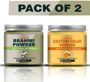 voorkoms Brahmi With Haldi Powder 100g Each Enhance Memory Organic Powder