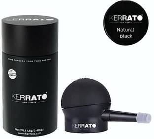 KERRATO HAIR FIBRES for Thinning Hair 11.5 gm (Natural Black) and Kerrato Hair Fibre Pump Applicator