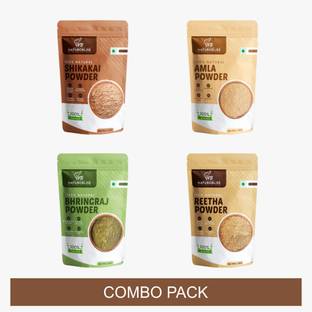 NaturoBliss Shikakai, Amla, Bhringraj & Reetha Powder (100% Natural) 50g Each Pack of 4