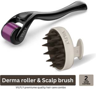 VILFLY Premium Derm Roller with scalp brush ( true hair care combo ) Hair Regrowth