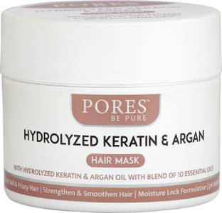 PORES BE PURE Hydrolyzed Keratin & Argan Hair Mask For Smoothening & Deep Conditioning