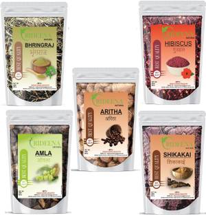 Rideena Dry Amla Reetha Shikakai Bhringraj Hibiscus Raw (100x5=500)