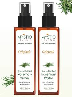 Mystiq Living Rosemary Water for Hair Growth, Mist Spray Steam Distilled 100% Pure Hydrosol