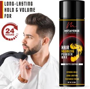 METAVERSE Achieve your desired style with Hair Volumizing Powder Wax's matte finish with Strong Hold Matte Finish for 24 Hours Hair Volumizer Powder-Wax Hair Volumizing Powder Wax with Strong Hold Matte Finish for 24 Hours Hair Volumizer Powder-mousse