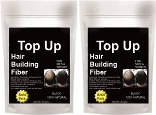 house of common Hair Building Fibers Top Up Refill Pack (25g, Black) Men & Women - Pack of 5 Natural Hair Building Fibers Hair Fuller Hair Fullfiller Hair Volumizer Hair Building Fibre