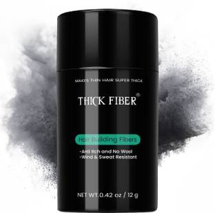 THICK FIBER Hair Building Fibers (BLACK) For Thinning Hair & Bald spots Hair Loss Concealer in seconds Hair Volumizer Hair Volumizer For Men & Women