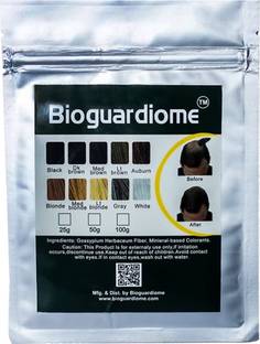 bioguardiome All Hair Building Fiber Refill Bag (BLACK) Powder Based Hair Fibers Extreme Hair Volumizer Natural Hair Thickening Fibre for Thin Hair Men & Women Hair Loss Concealing Fillers - Instant Thickening Hair Volumizer (Pack of 1)