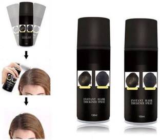 tanvi27 Hair Thickening And Building Hair Fiber Black COMBO AR123 EXTREME Hair Volumizer SPRAY