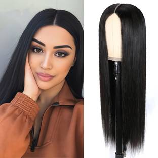 VIVIAN Women Full Head Long Synthetic 24 Inch Hair Wig Natural Looking Stylish Wig Hair Accessory Set