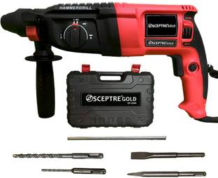 Sceptre 26mm Rotary Hammer Drill Machine Reverse and Forward L/R Function Side Handle Rotatable & Detachable Heavy Duty Powerful Motor (220 V) Rotary Hammer Drill