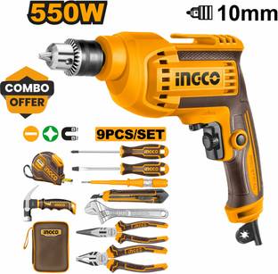 INGCO 10MM DRILL TOOLKIT ED55038 POWER DRILL MACHINE WITH TOOLKIT Hammer Drill