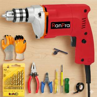RanPra 10MM DRILL MACHINE WITH 13PCS DRILL BIT RH-354 5 KG POWER DEMOLITION MACHINE HEAVY DUTY Hammer ...
