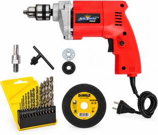 Mamodiaz Auto Power AP-10mm Drill Machine with Iron Cutting & Complete Set With 13 pcs Drill Bit set I...