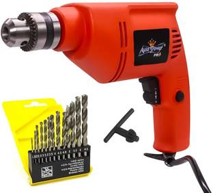 Mamodiaz Auto Power APP1125 Left Right Drill Machine HEAVY DUTY & 13pc hss drill Bit Hammer Drill