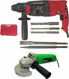 Inditrust New 1250W Reversible Drilling Machine + 950W 4-Inch Angle Grinder, Warranty-(6 Months Hammer...